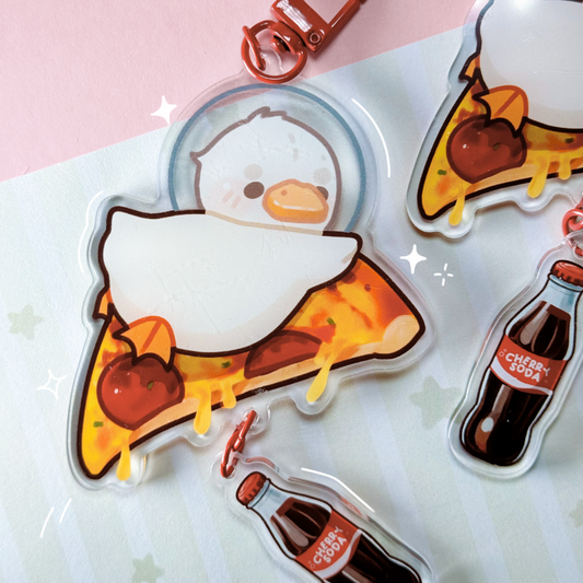 Flying Pizza Keychain