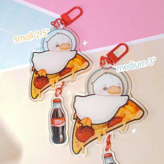 Flying Pizza Keychain