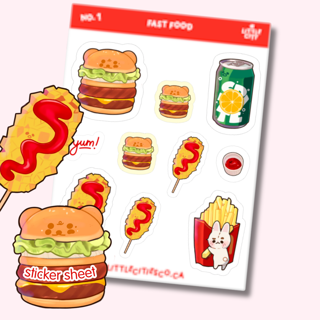 Fast Food Sticker Sheet