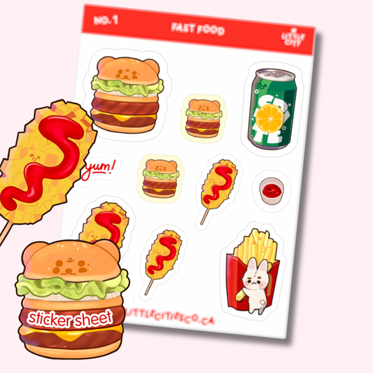 Fast Food Sticker Sheet